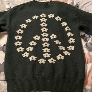 Dark green knitted sweater
